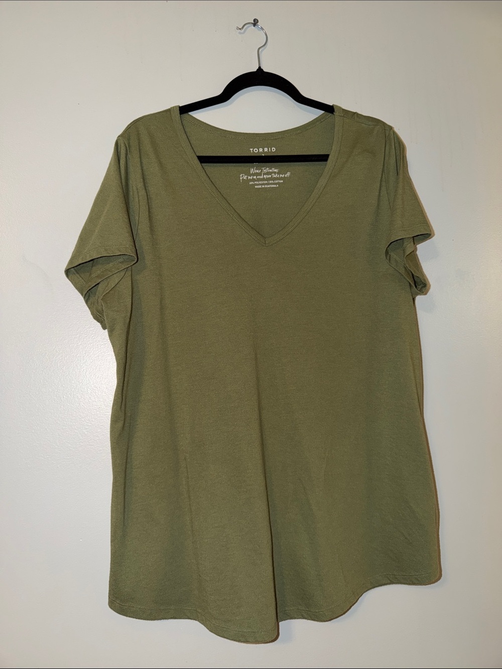 torrid Olive V-Neck Short Sleeve Tee